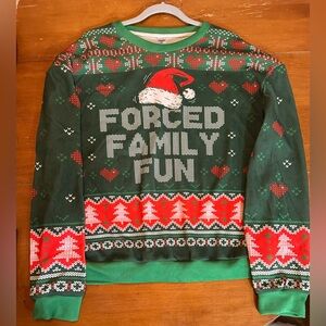 Women’s XL Ugly Christmas Sweater Forced Family Fun. NWOT